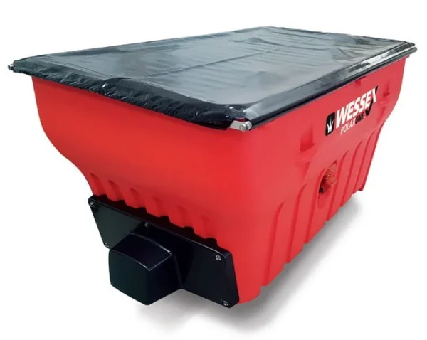 Wessex Polar One Salt And Grit Spreaders | Middlewich Machinery A top-view image of wessex polar one salt and grit spreaders showing the total closure from the bacl cover.